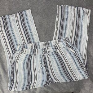 Briggs New York Blue and White Striped linen Pants